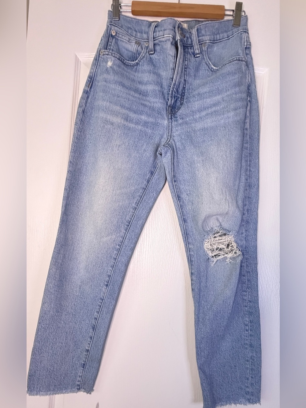 Madewell The Perfect Vintage Jean Sz 27 Light Wash High Rise Straight Distressed
